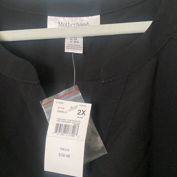 Motherhood Maternity Black Tie Waist Buttondown Sleeveless Blouse 2X - Picture 4 of 6